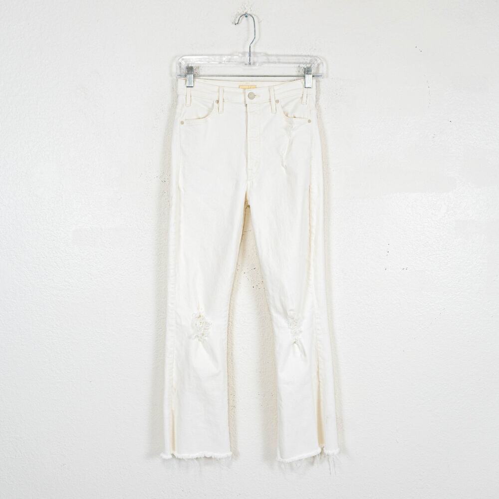 Mother Denim The Tripper Ankle Fray White ankle ripped sz 25